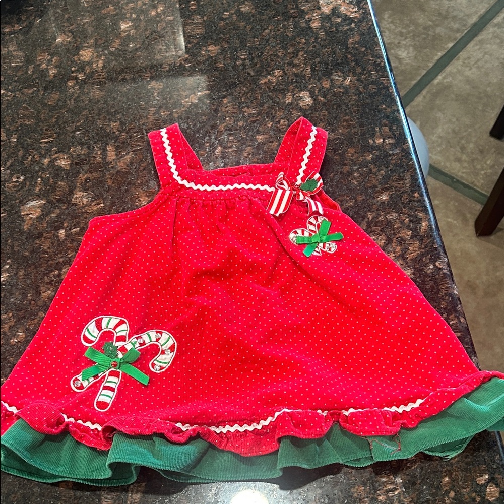 Rare Editions Red and Green Candy Cane Dress